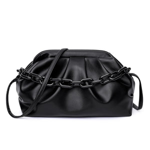 Soft Leather Cloud Shoulder Bag for Women Crossbody Travel Chain Handbag