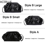 Soft Leather Cloud Shoulder Bag for Women Crossbody Travel Chain Handbag