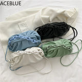 Soft Leather Cloud Shoulder Bag for Women Crossbody Travel Chain Handbag