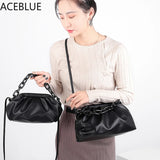 Soft Leather Cloud Shoulder Bag for Women Crossbody Travel Chain Handbag