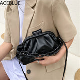 Soft Leather Cloud Shoulder Bag for Women Crossbody Travel Chain Handbag