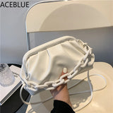 Soft Leather Cloud Shoulder Bag for Women Crossbody Travel Chain Handbag