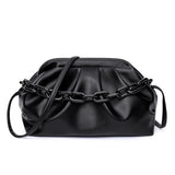 Soft Leather Cloud Shoulder Bag for Women Crossbody Travel Chain Handbag