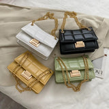 Chain Strap Shoulder Bag Women Crossbody PU Leather Lady Purse Handbag