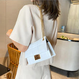 Chain Strap Shoulder Bag Women Crossbody PU Leather Lady Purse Handbag