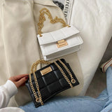 Chain Strap Shoulder Bag Women Crossbody PU Leather Lady Purse Handbag