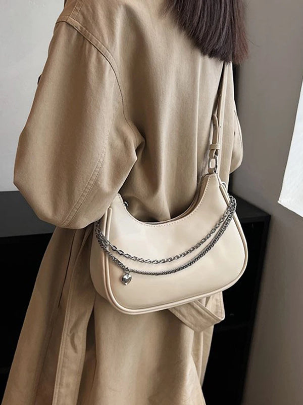 Chain Underarm Women's Shoulder Bag Pu Leather Handbags for Women