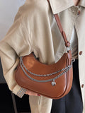 Chain Underarm Women's Shoulder Bag Pu Leather Handbags for Women