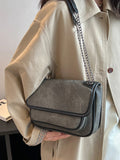 Contrast Denim Crossbody Bag for Women