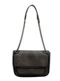 Contrast Denim Crossbody Bag for Women