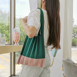 Wool Knitted Fold Shoulder Handbag with Large Capacity