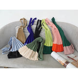 Wool Knitted Fold Shoulder Handbag with Large Capacity