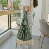 Wool Knitted Fold Shoulder Handbag with Large Capacity