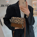 Leopard PU Leather Crossbody Bag for Women Travel Handbag