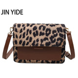 Leopard PU Leather Crossbody Bag for Women Travel Handbag