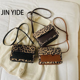Leopard PU Leather Crossbody Bag for Women Travel Handbag