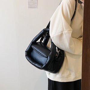 Cotton Space Bags for Women Down Padded Quilted Shoulder Crossbody Bag