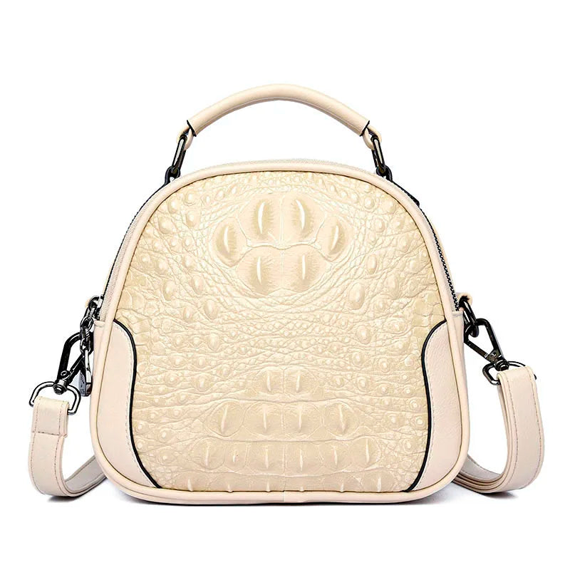 Crocodile Leather Handbag for Women Casual Shoulder Crossbody Bag