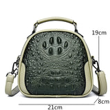 Crocodile Leather Handbag for Women Casual Shoulder Crossbody Bag
