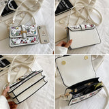 Crocodile Pattern Women Handbag Flap Pu Leather Messenger Bag