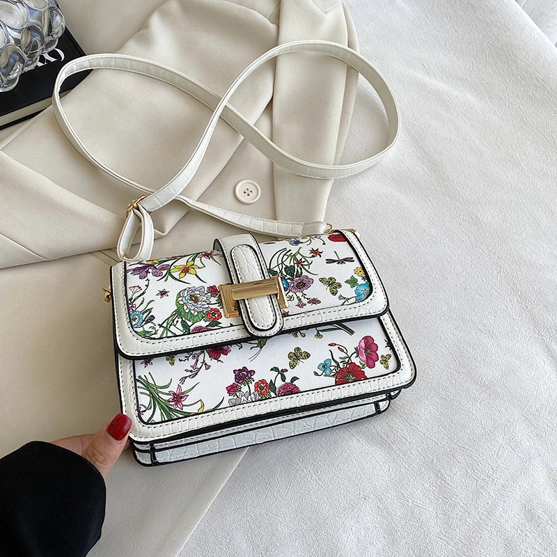 Crocodile Pattern Women Handbag Flap Pu Leather Messenger Bag