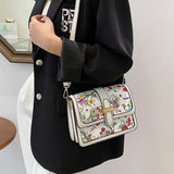 Crocodile Pattern Women Handbag Flap Pu Leather Messenger Bag