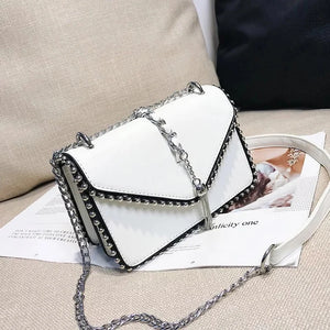 Small Square Crossbody Bag for Women PU Leather Chain Shoulder Messenger
