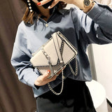 Small Square Crossbody Bag for Women PU Leather Chain Shoulder Messenger