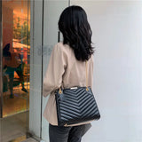 Diamond Lattice Ladies Handbag PU Leather Shoulder Bag Tote