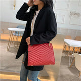 Diamond Lattice Ladies Handbag PU Leather Shoulder Bag Tote