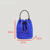 Quilted Padded Bucket Bag Down Cotton Crossbody Winter Handbag