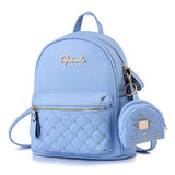High Women Backpack Leather Shoulder Bags Rivets Light School Bags for Girls