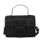 High PU Leather Shoulder Bag Square Solid Female Crossbody Purse