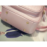 Women Backpack PU Schoolbag for Teenager Girls Female Preppy Style Solid Small B