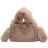 Soft Faux Fur Tote Bag for Women Ladies Handbag Purses
