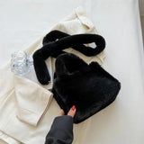 Soft Faux Fur Tote Bag for Women Ladies Handbag Purses