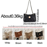 Female Chain Crossbody Grid Shoulder Bag High Leather Handbags