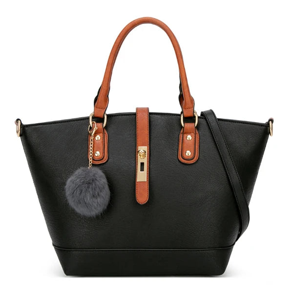 Women's Vintage PU Leather Handbag Tote Shoulder Bag