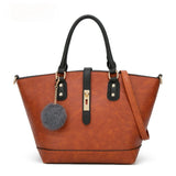 Women's Vintage PU Leather Handbag Tote Shoulder Bag