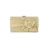 Glittering Fabric Flower Clutches Women Vintage Evening Bag