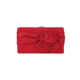 Glittering Fabric Flower Clutches Women Vintage Evening Bag