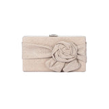 Glittering Fabric Flower Clutches Women Vintage Evening Bag