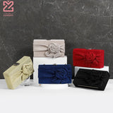 Glittering Fabric Flower Clutches Women Vintage Evening Bag