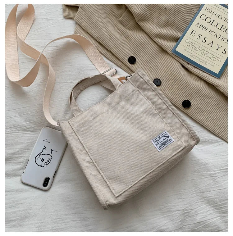 Corduroy Small Square Bag Solid Buckle Messenger Bag