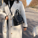 Diamond Lattice Bucket Shoulder Bag Large Capacity