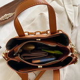 Diamond Lattice Bucket Shoulder Bag Large Capacity