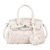 Plush Fabric Women's Shoulder Crossbody Bag Faux Lambs Wool Fluffy Fur Winter