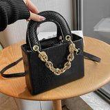 Small Square Metal Chain Clutch Shoulder Bag