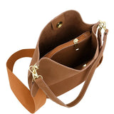 Vintage Frosted Bucket Bag High Capacity Shoulder Messenger Bag