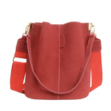 Vintage Frosted Bucket Bag High Capacity Shoulder Messenger Bag